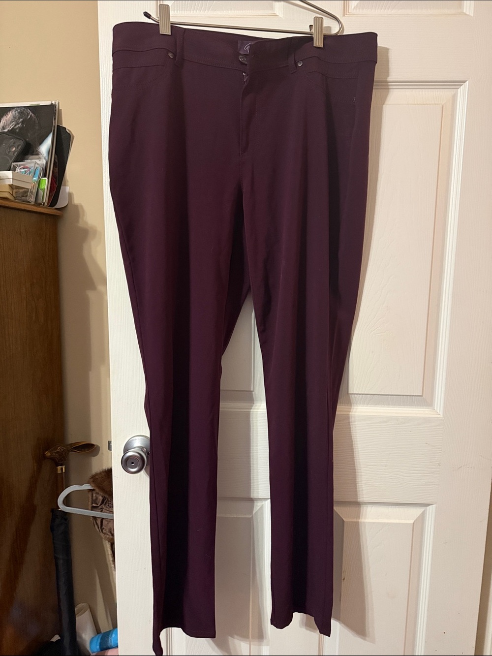 NWOTGloria Vanderbilt Deep Plum Burgundy Straight Leg Stretch Dress Pants - 10
